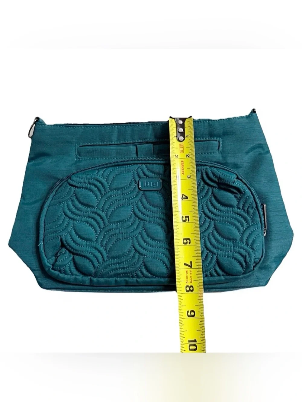 Lug Samba RFID Crossbody Bag Teal Quilted Travel Purse Organizer Missing Strap